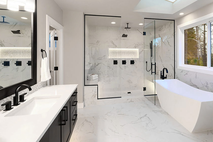 Full bathroom remodel with walk-in shower – Boynton Beach, FL